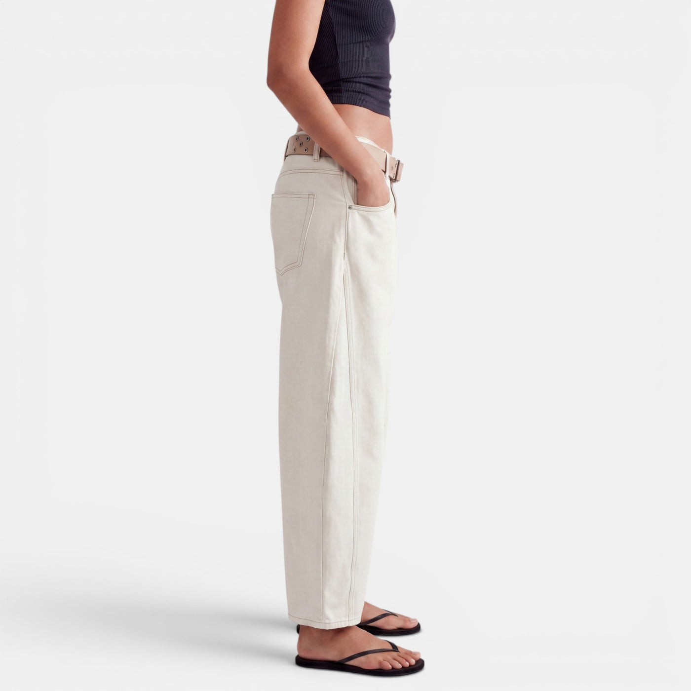 Women's Elastic Mid-Rise Wide Leg Jeans