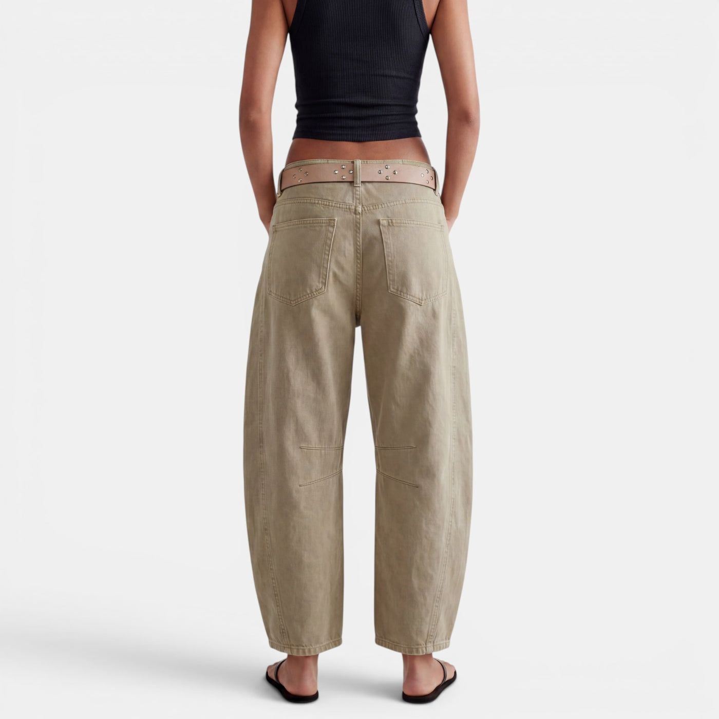 Women's Elastic Mid-Rise Wide Leg Jeans