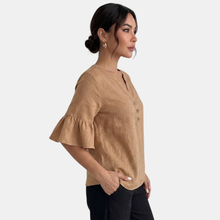 Blusa Lino Mujer Verano Oversize