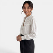 Blusa Blanca Bordada Mujer Verano