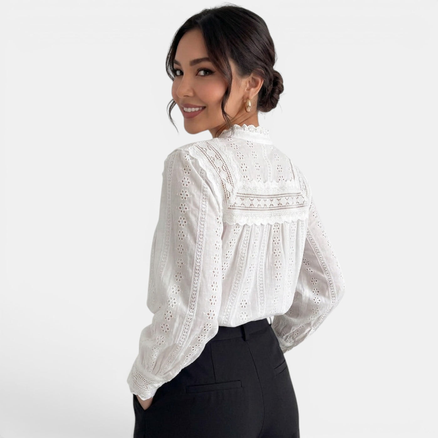 Blusa Blanca Bordada Mujer Verano