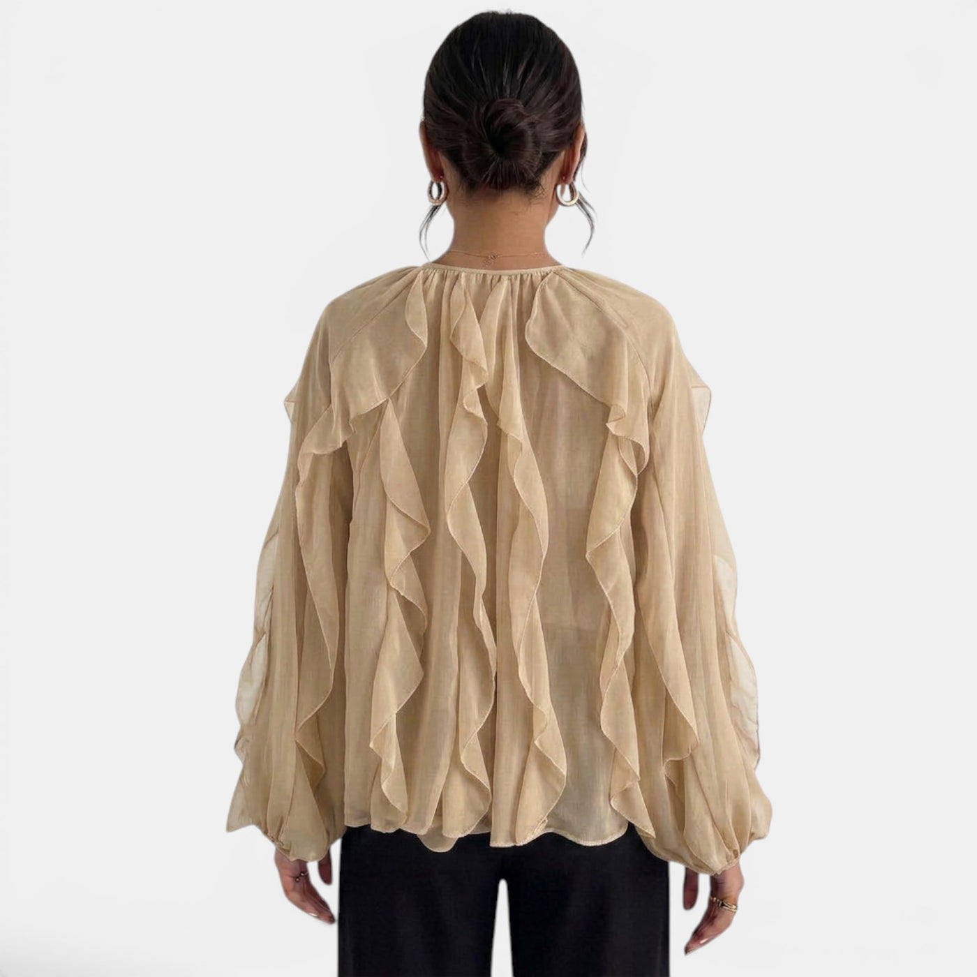 Blusa Mujer Escote V Volantes