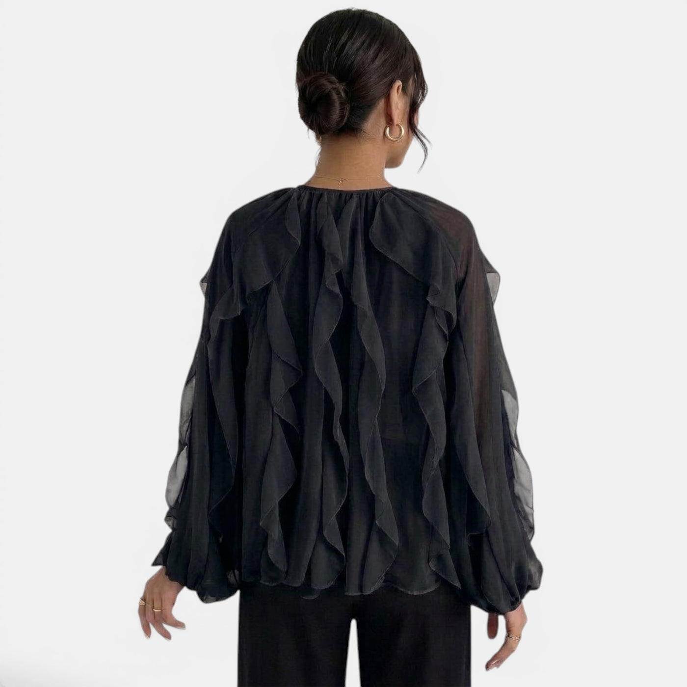 Blusa Mujer Escote V Volantes
