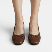 Women's Leather Mid-Heel Sandals