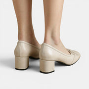 Women's Leather Mid-Heel Sandals