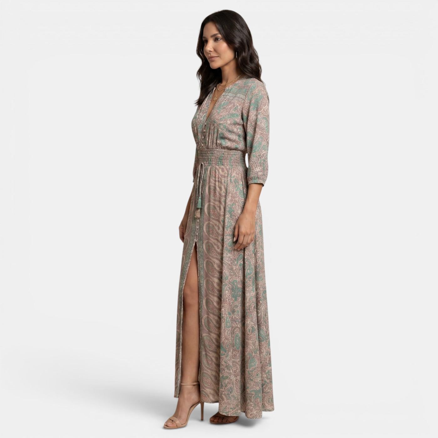 Women's Paisley Boho Maxi Dress