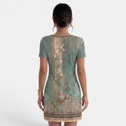 Vestido Midi Mujer Estampado Cuello V