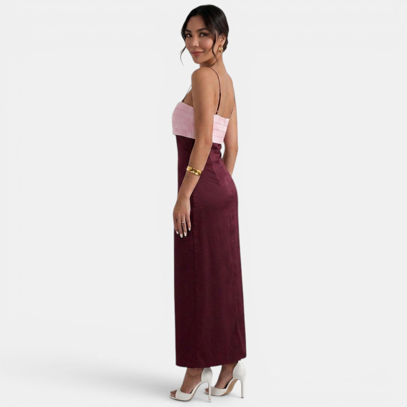 Elegant Two-Tone Maxi Dress