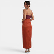 Elegant Two-Tone Maxi Dress