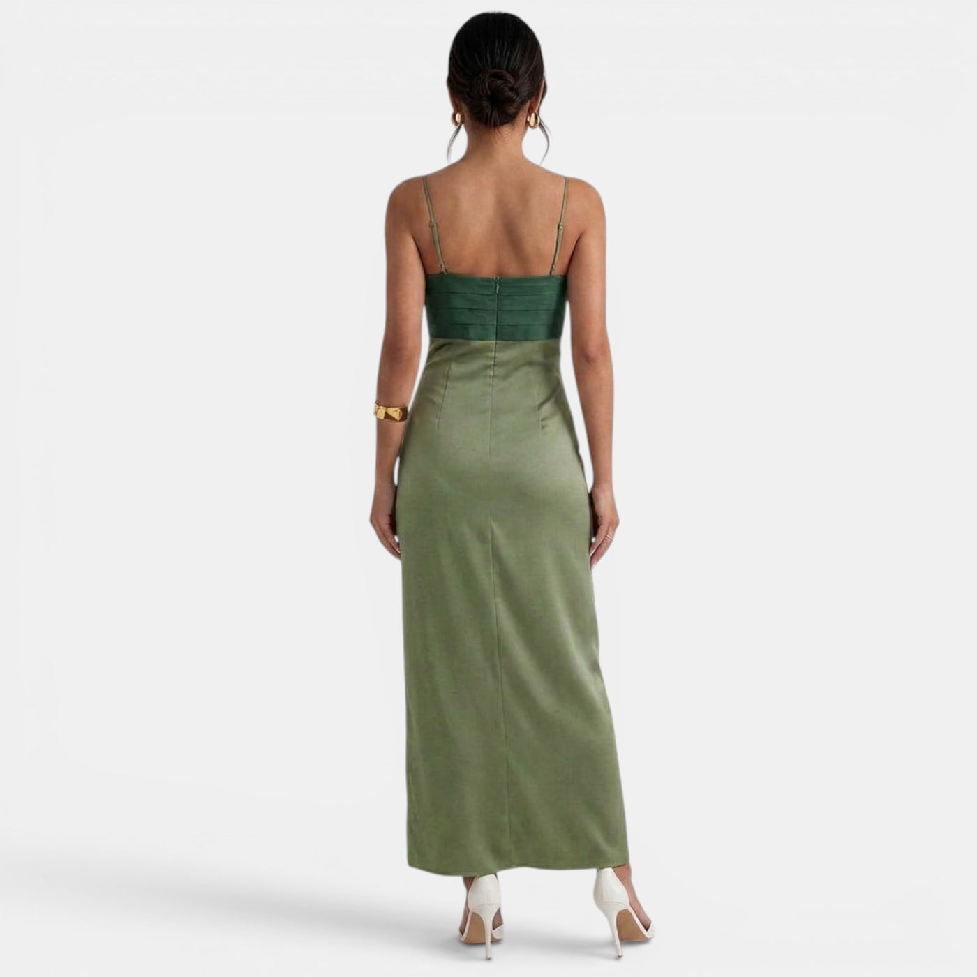 Elegant Two-Tone Maxi Dress
