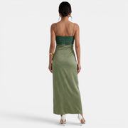Elegant Two-Tone Maxi Dress