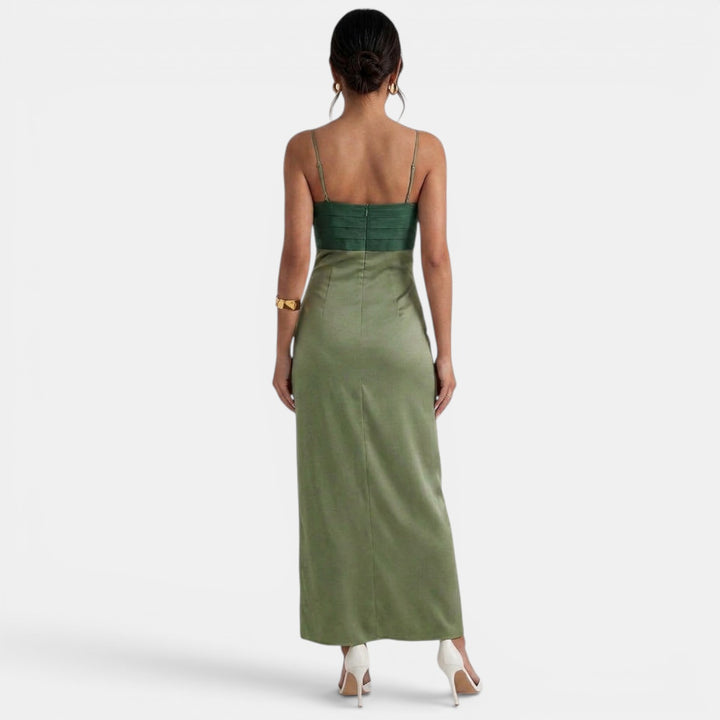 Vestido Largo Bicolor Elegante