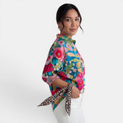 Blusa Mujer Floral Colorida Manga Larga
