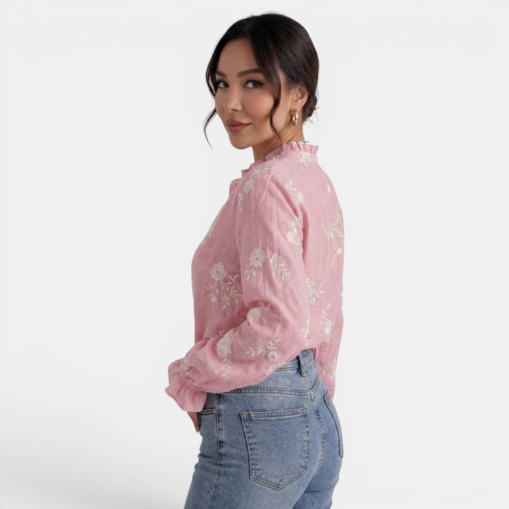 Blusa Mujer Floral Manga Farol