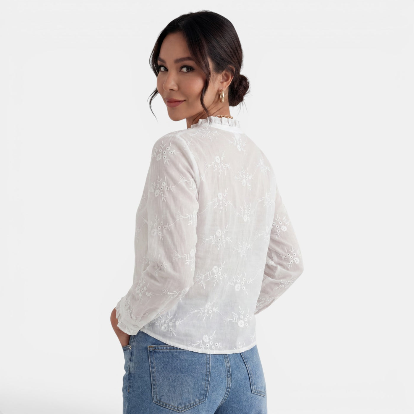 Blusa Mujer Color Sólido Elegante