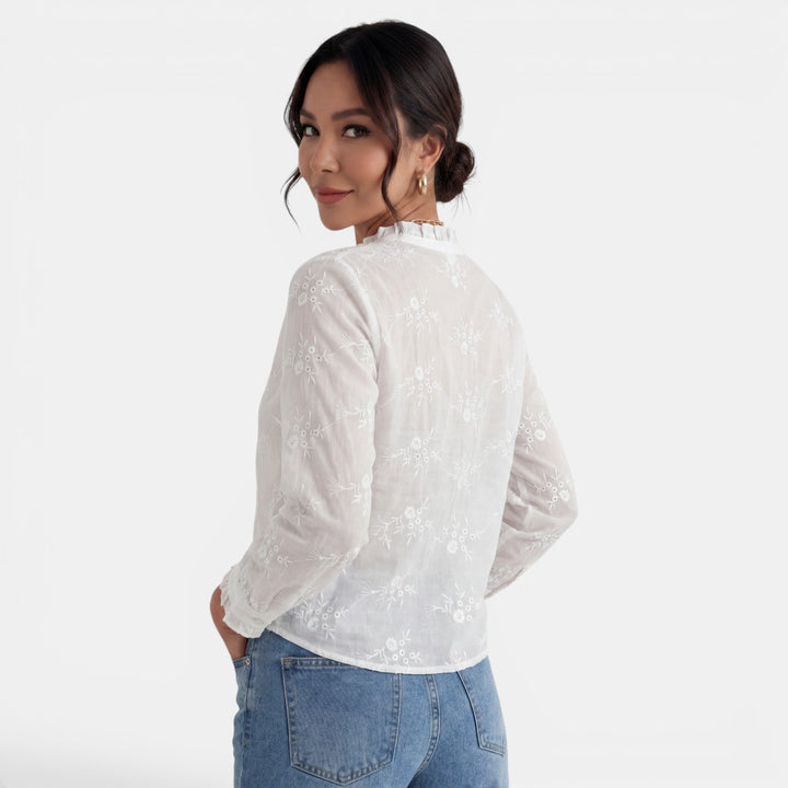 Blusa Mujer Color Sólido Elegante