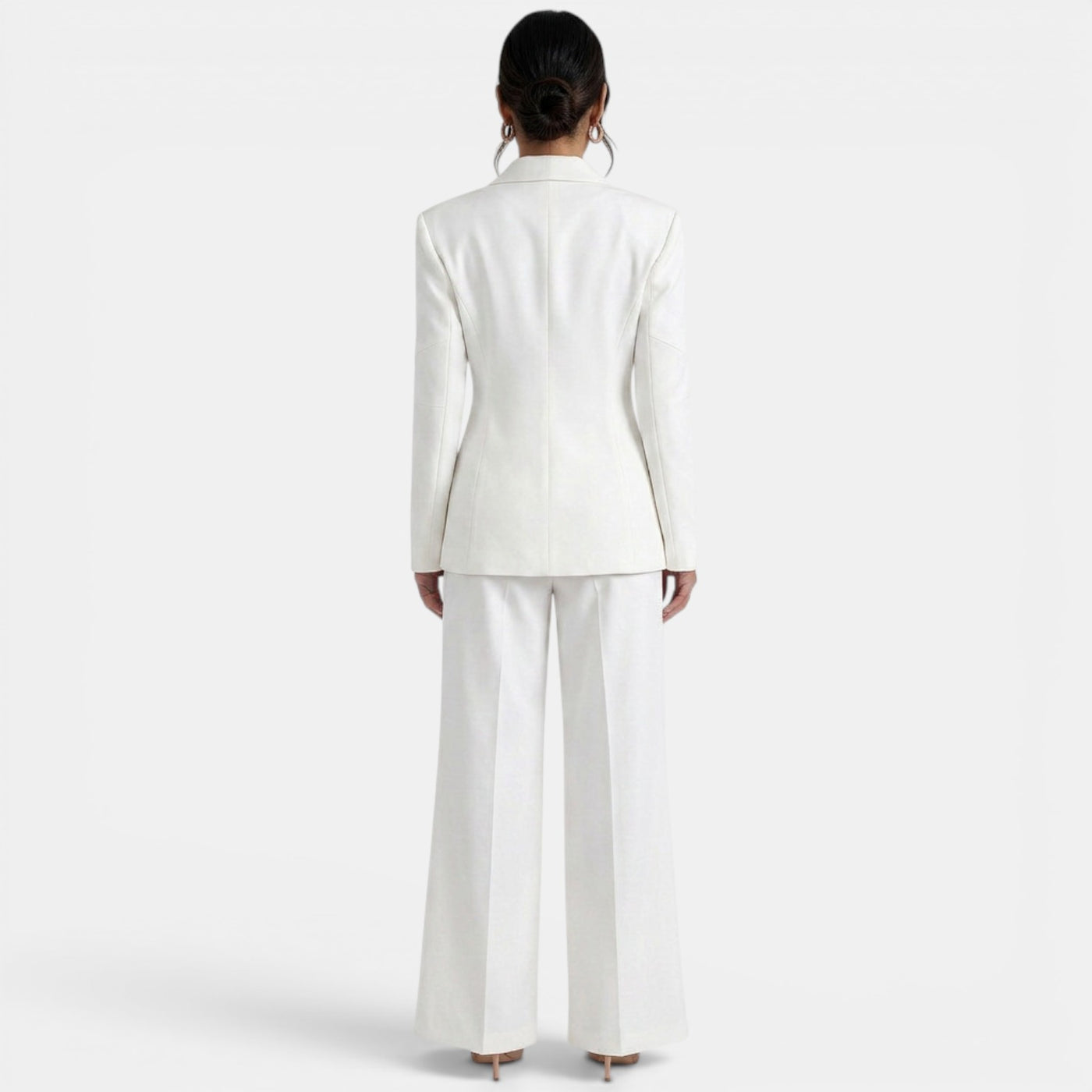 Conjunto Blazer Pantalón Blanco Brillante