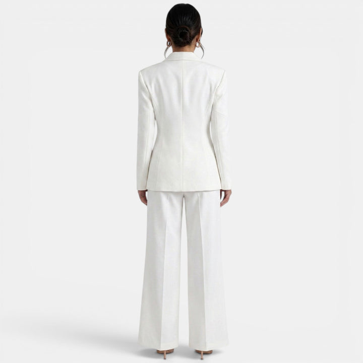 Conjunto Blazer Pantalón Blanco Brillante