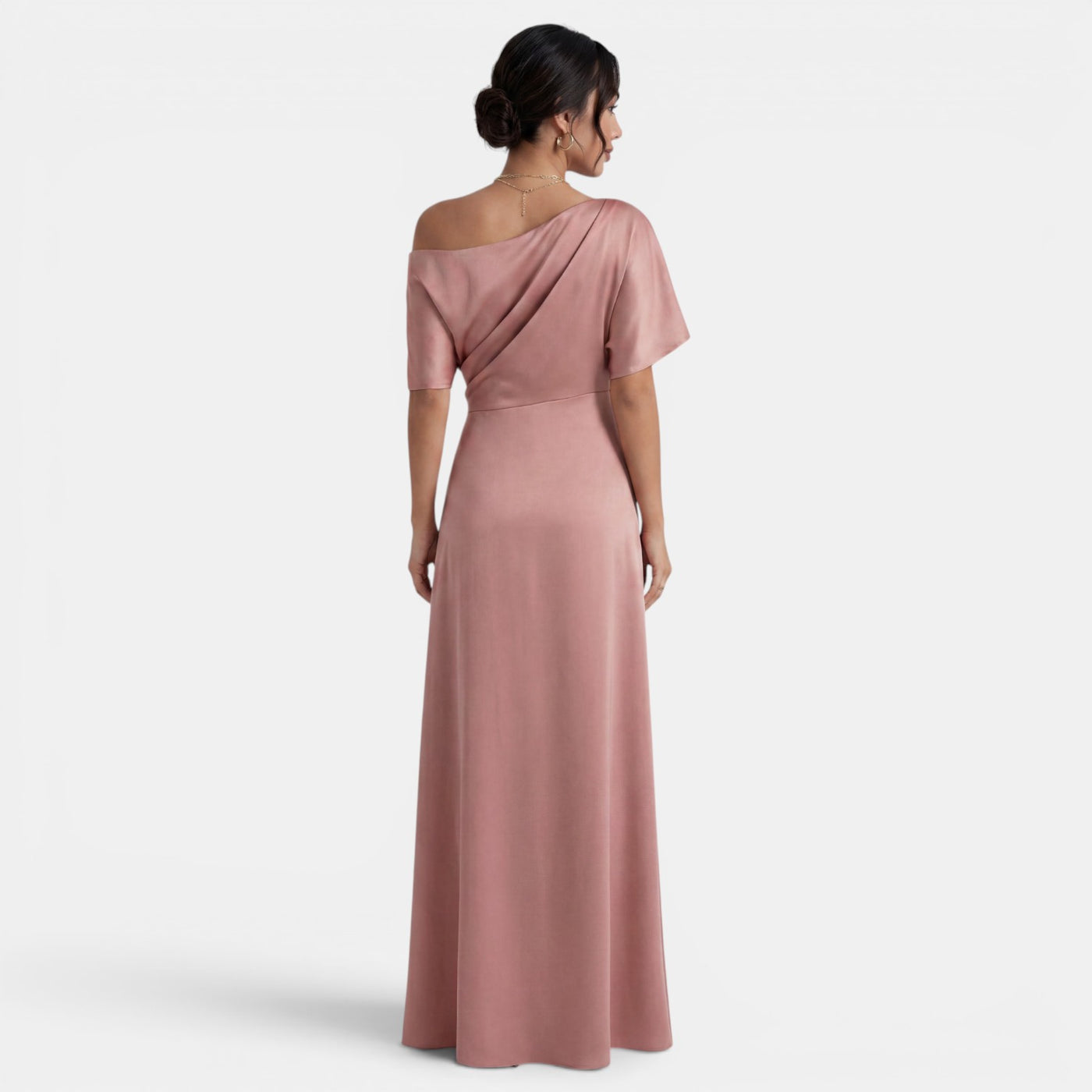 Women's Long Bridesmaid Satin Dress