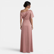 Women's Long Bridesmaid Satin Dress