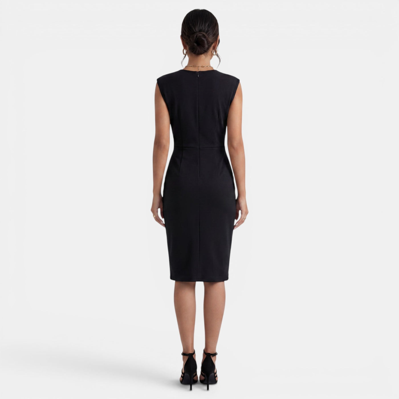 Women's Elegant Draped Midi Dress
