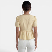 Camisa Amarilla Manga Abullonada