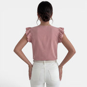 Camisa Mujer Volantes Botones Frontales