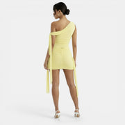 Conjunto Elegante Mujer Amarillo Plisado