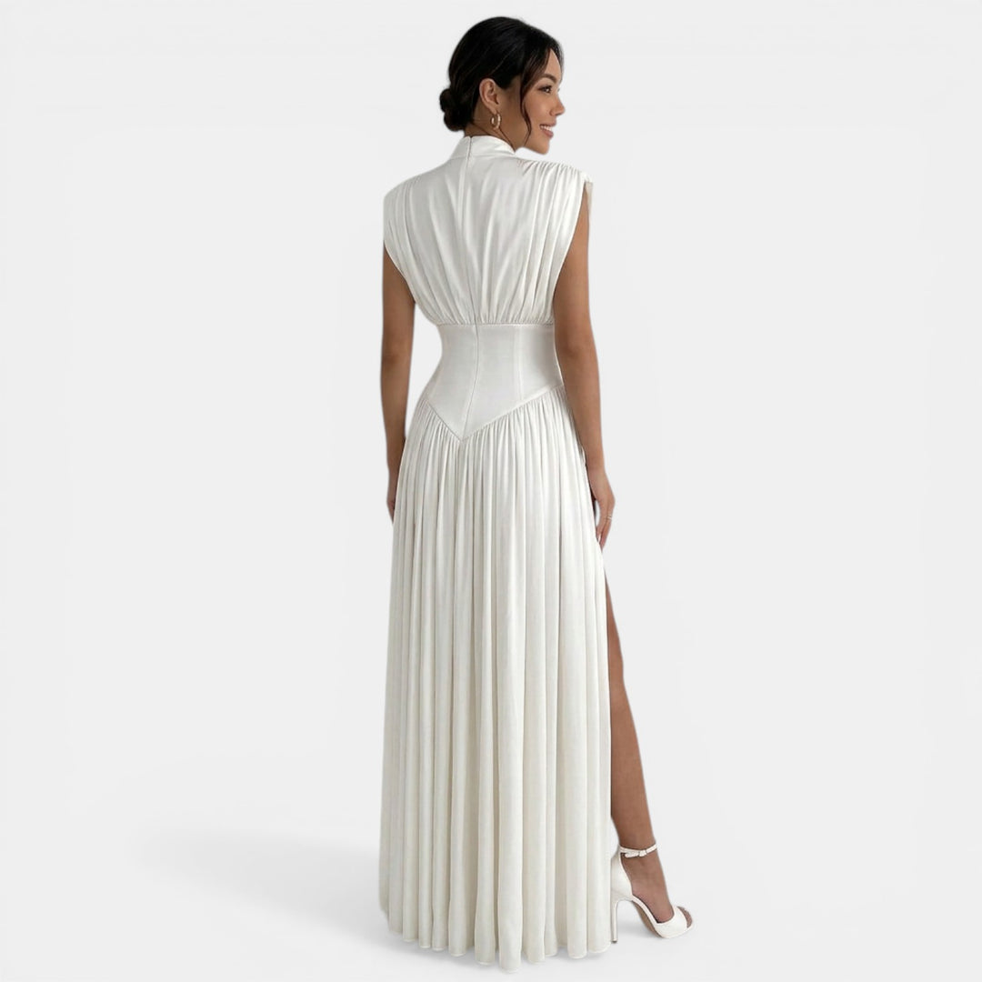 Vestido Maxi Mujer Blanco Elegante