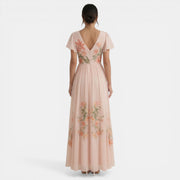 Women's Floral V-Neck Maxi Dress