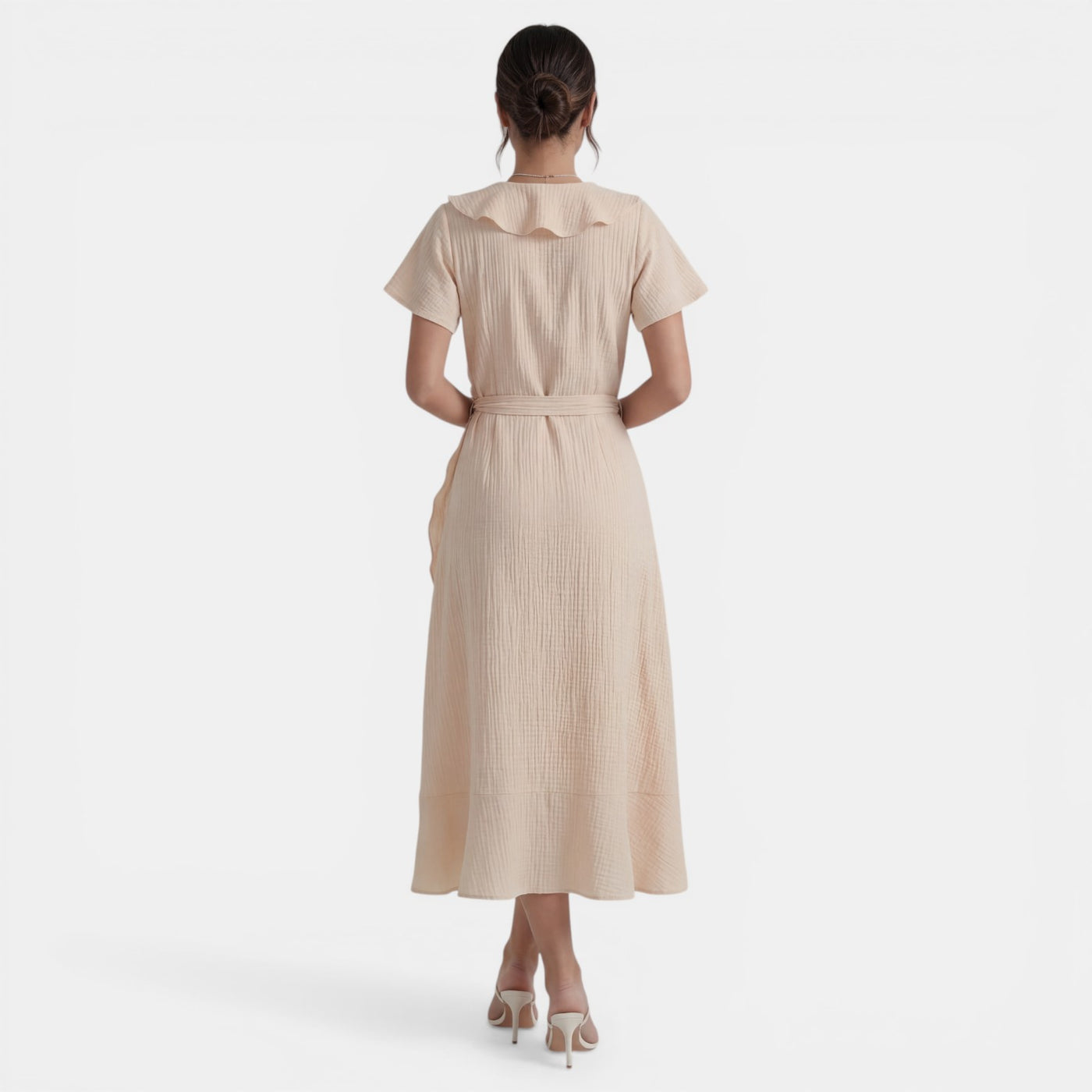 Women's V-Neck Ruffle Maxi Dress