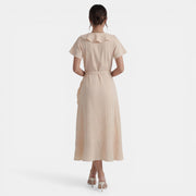 Women's V-Neck Ruffle Maxi Dress