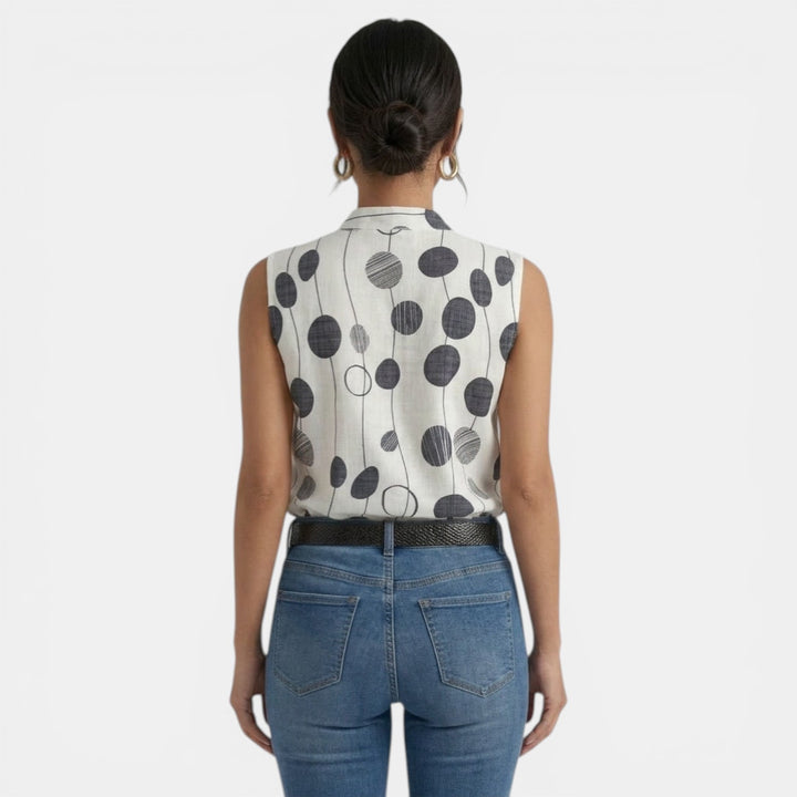 Top Mujer Verano Cuello V Estampado