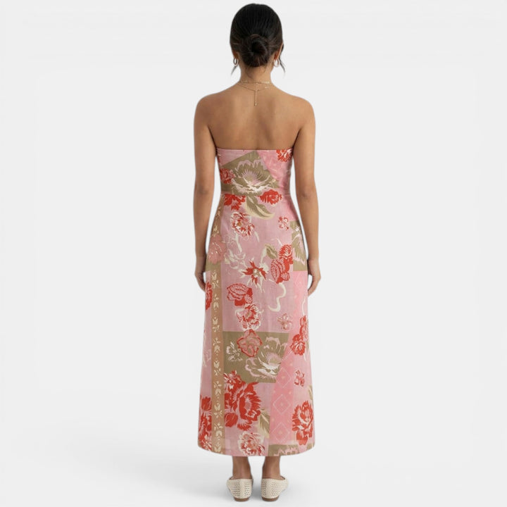 Vestido Lino Rosa Mujer