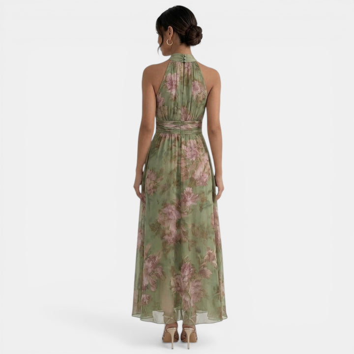 Vestido Maxi Floral Verde Mujer