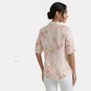 Blusa Floral de Lino y Algodón para Mujer – Verano