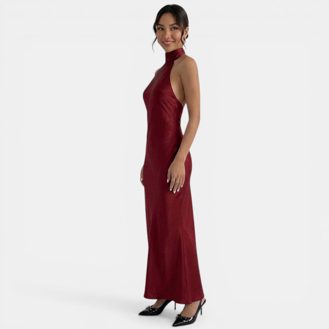 Vestido Maxi Halter Ajustado Mujer