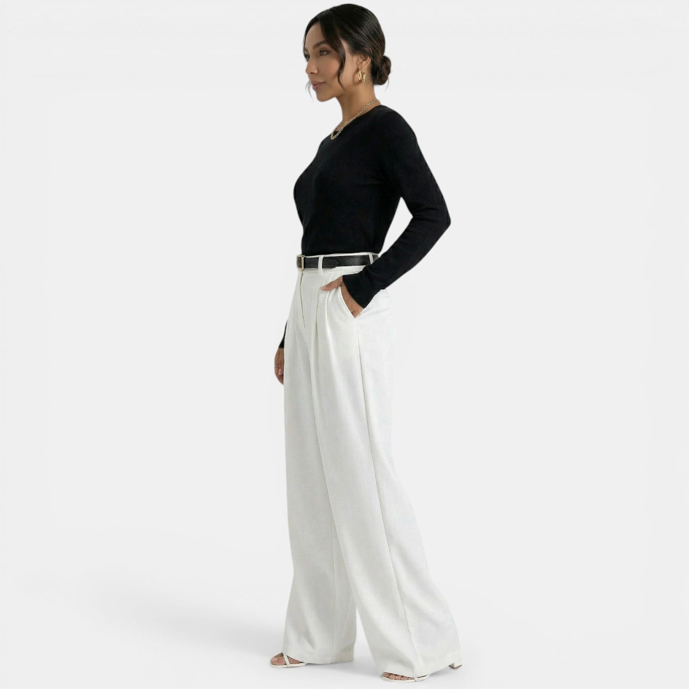 Women's Elegant High-Waisted Trousers