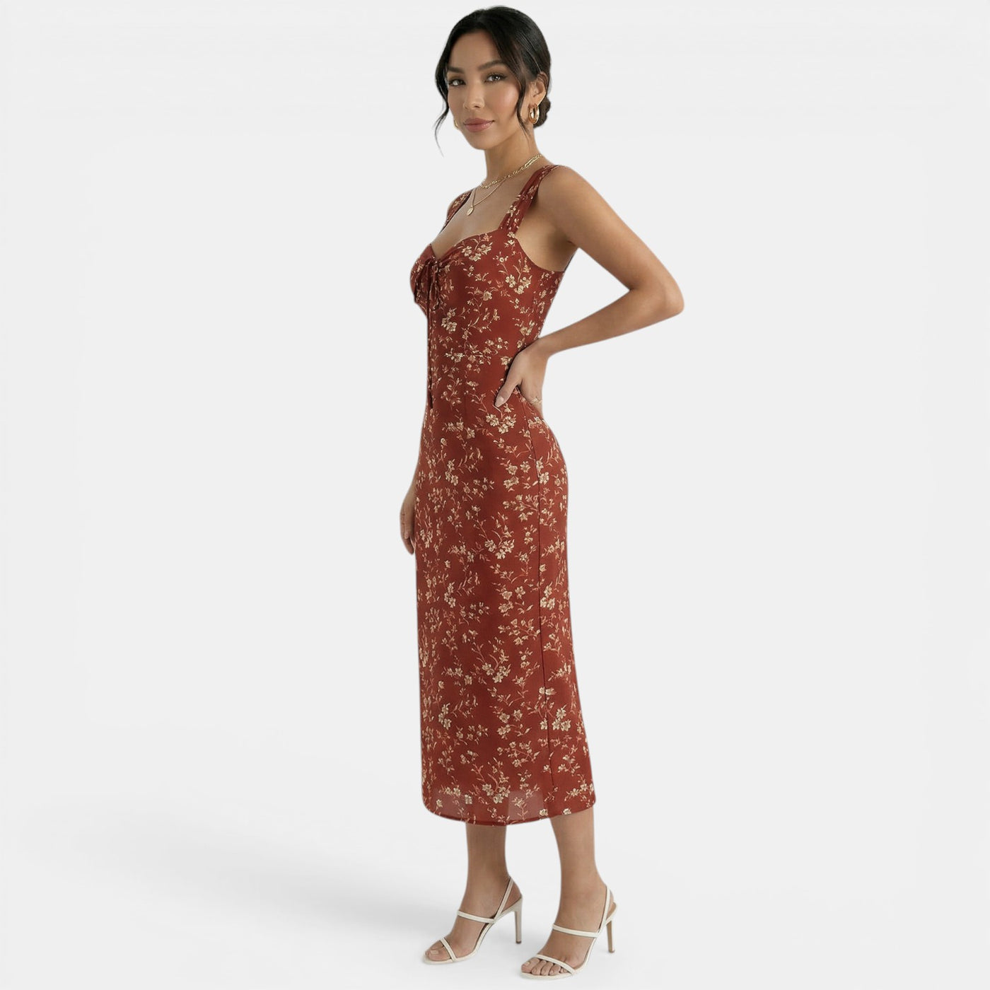 Red Floral Maxi Dress