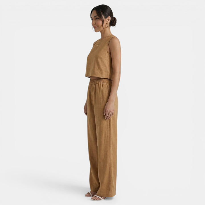 Conjunto Verano Mujer sin Mangas y Pantalón Holgado
