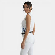 Women's Summer V-Neck Printed Top