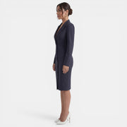 Vestido Midi Mujer Elegante – Vestido Blazer Entallado Botonadura Simple