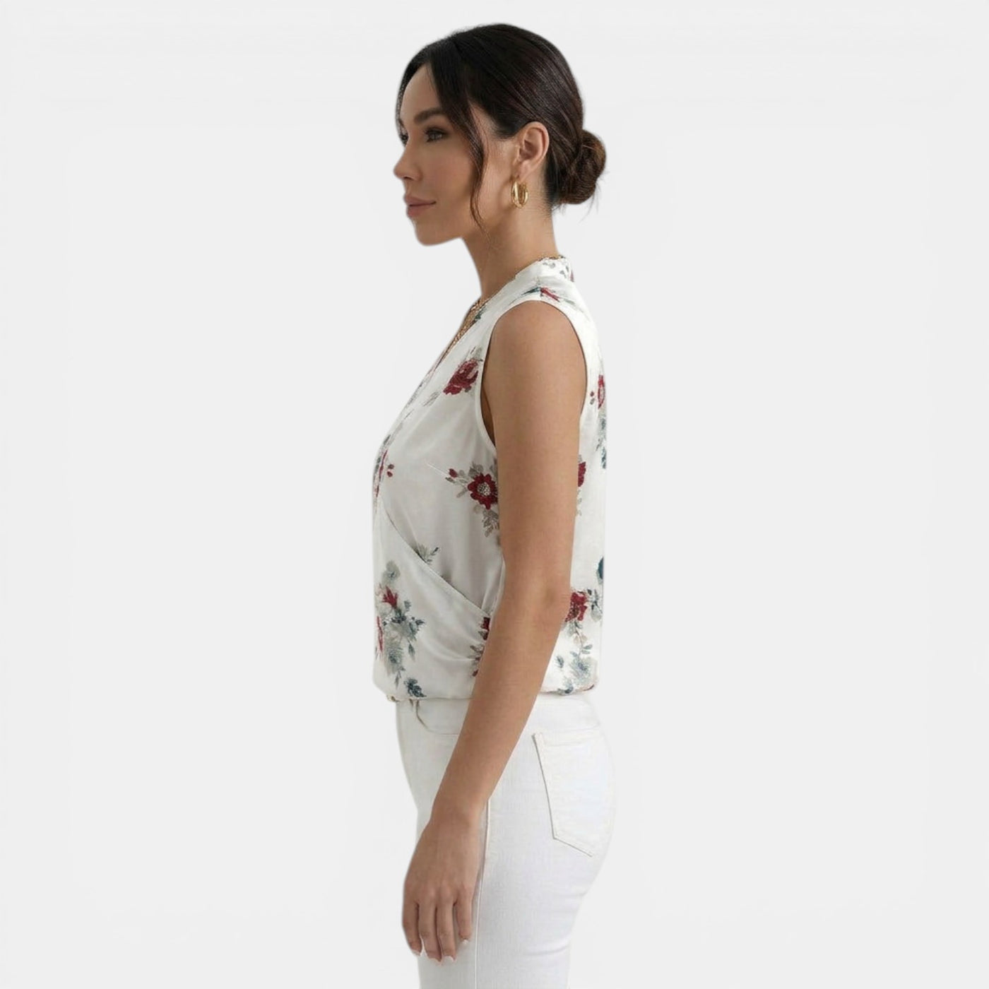 Women's Summer V-Neck Printed Top