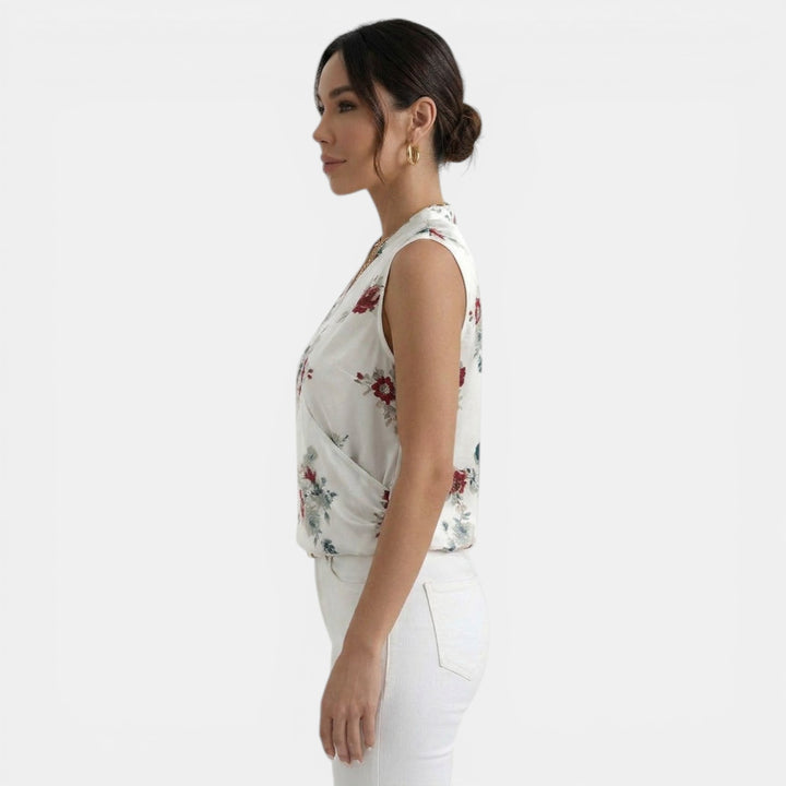Top Mujer Verano Cuello V Estampado