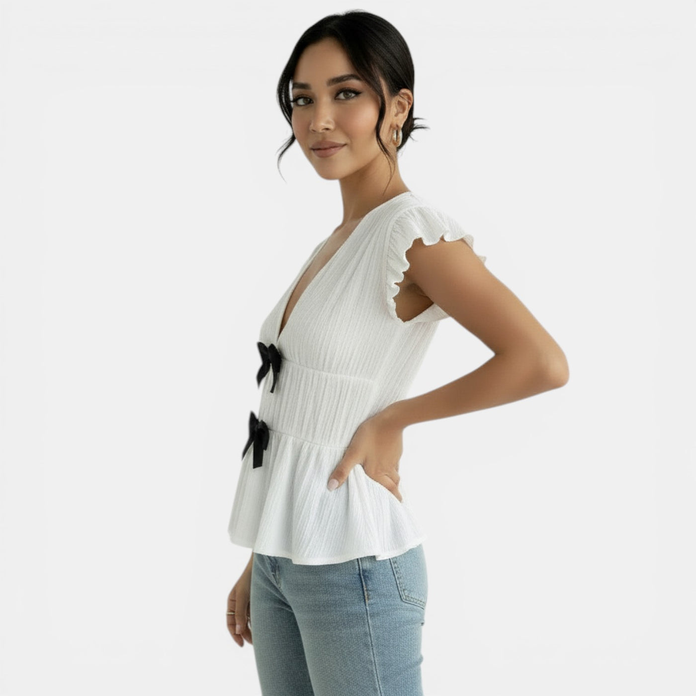 Camisa Mujer Cardigan con Lazo