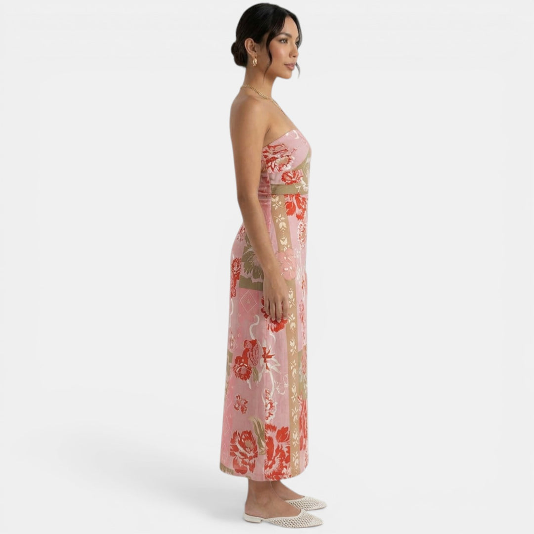 Vestido Lino Rosa Mujer