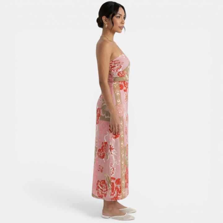 Vestido Lino Rosa Mujer
