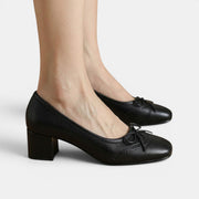 Women's Leather Mid-Heel Sandals