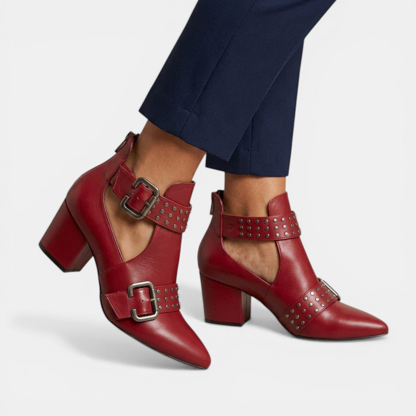 Women's High-Heel Leather Sandals
