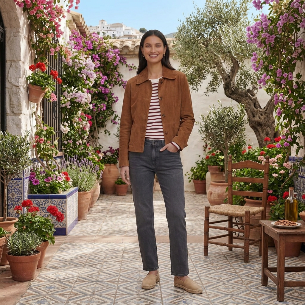 Chaqueta de Ante Marrón Mujer